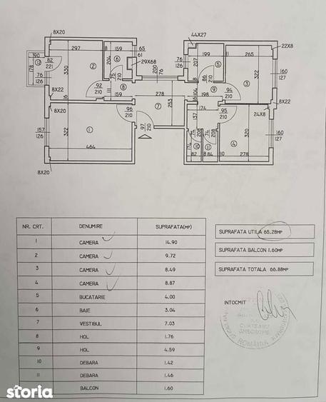 Apartament cu 3 camere, mobilat în Tei