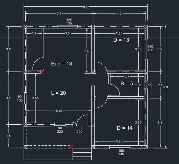 Casă cu 3 camere în Exterior Vest