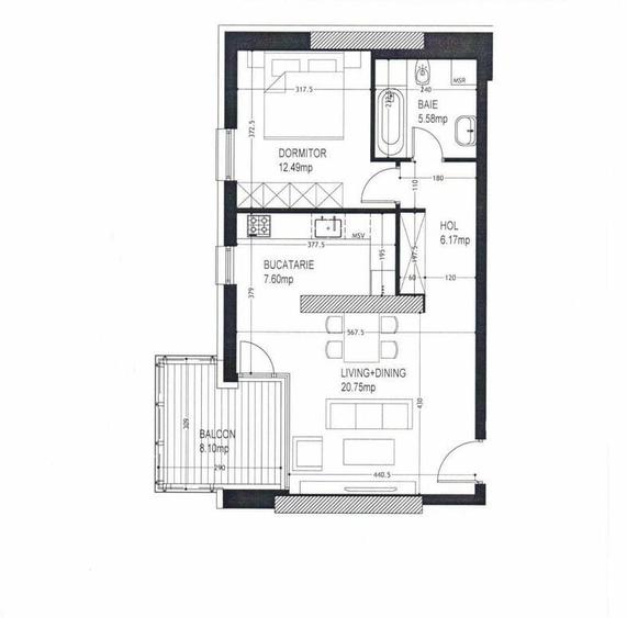 Apartament cu 3 camere decomandat în Central