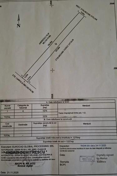 Vanzare Teren intravilan Stefanesti - Primarie str. Campului - 2