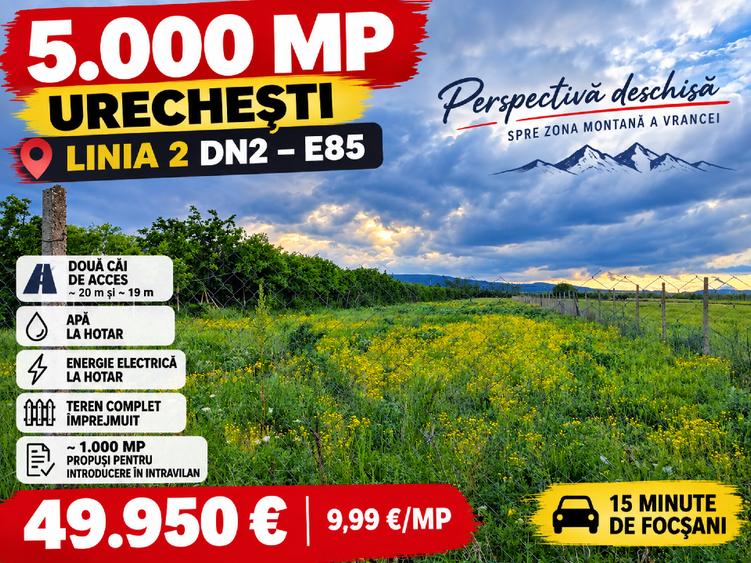 Teren Construcții intravilan de 5000 mp, în Urechești