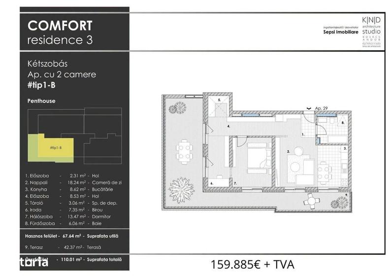 Apartament cu 3 camere în Central