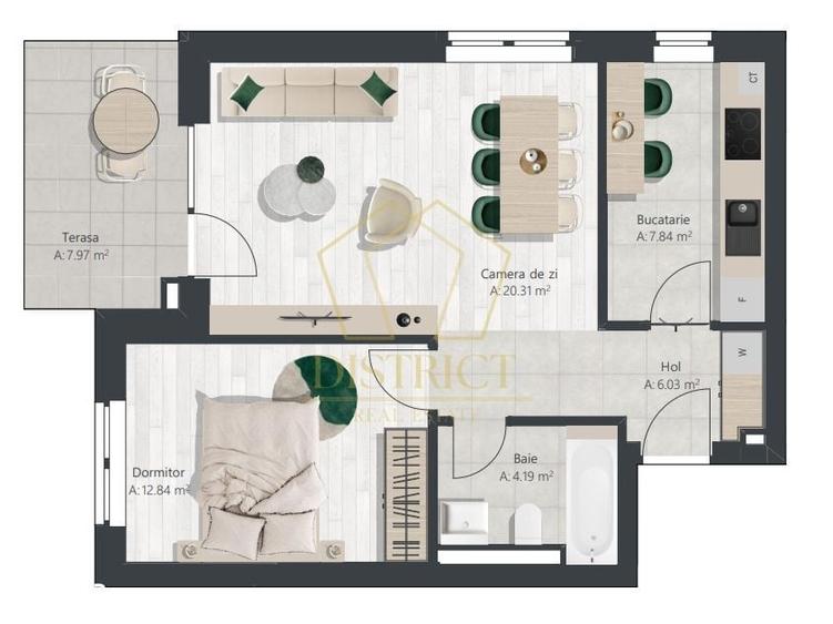 Apartament cu 2 camere în Central