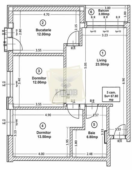 Apartament 3 camere | gradina 55mp | parcare subterana | Turnisor - 14
