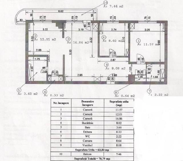 Apartament cu 3 camere decomandat în Dorobanți