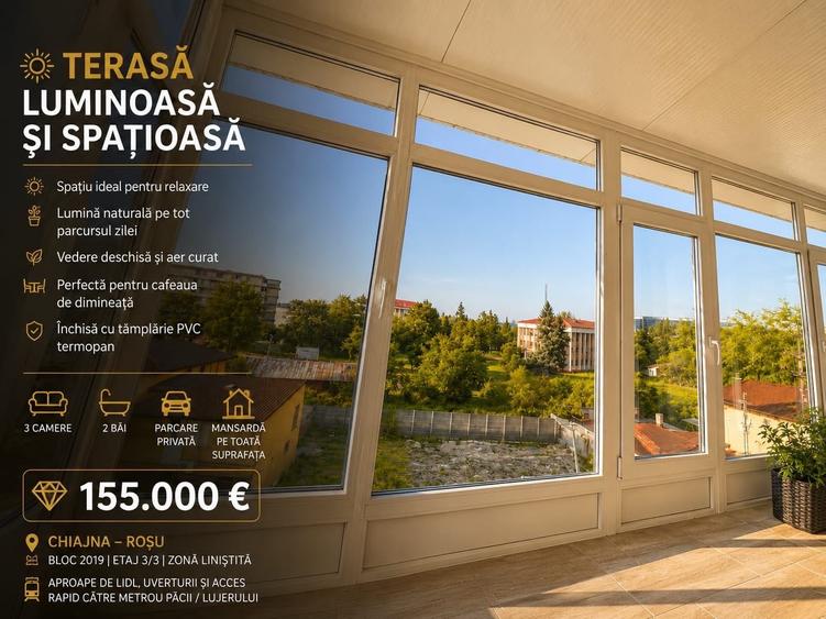Apartament cu 3 camere decomandat în Central