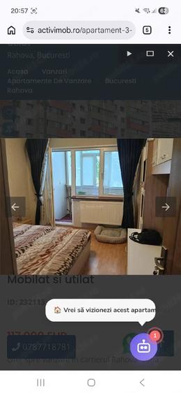 Apartament cu 3 camere decomandat în Rahova