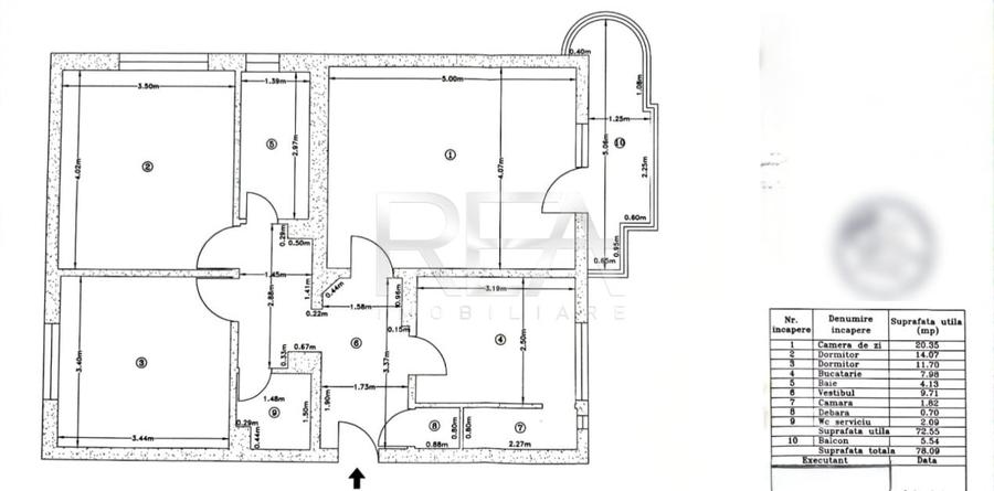 Apartament cu 3 camere decomandat, mobilat în Unirii