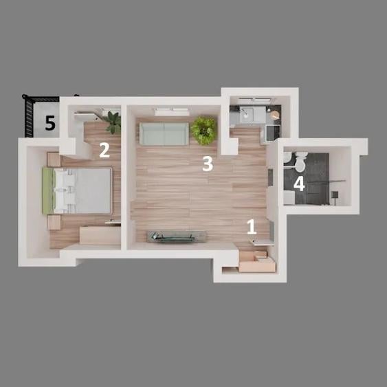 Apartament cu 2 camere decomandat în Central