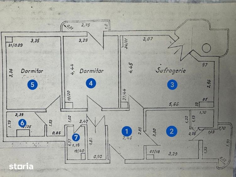 Apartament cu 3 camere decomandat în Calea București
