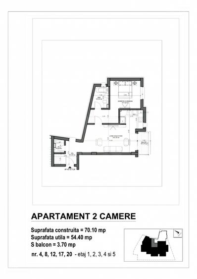 Apartament cu 2 camere în Eminescu