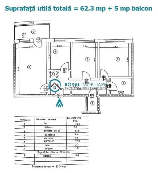 Apartament cu 3 camere decomandat în B-dul București