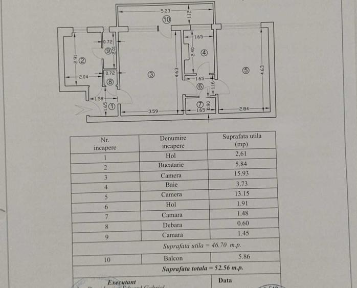 Apartament cu 2 camere semidecomandat în Nord