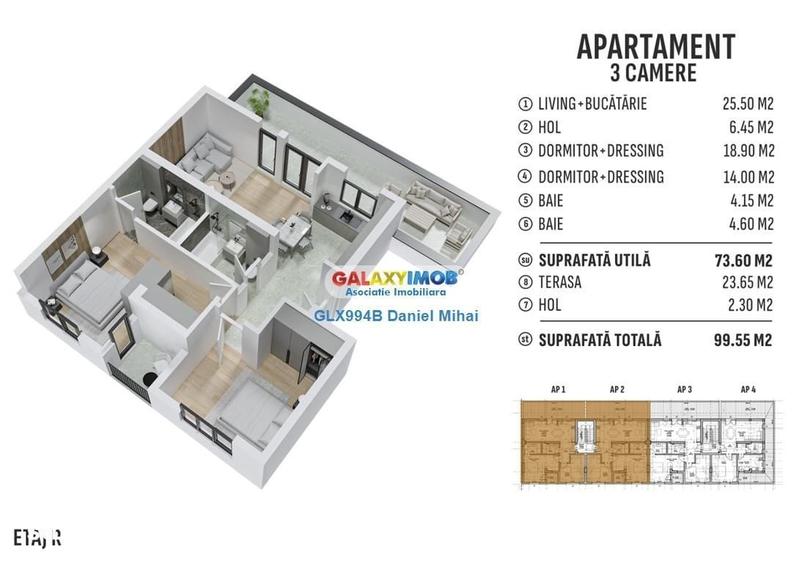 Apartament cu 3 camere decomandat în Prelungirea Ghencea
