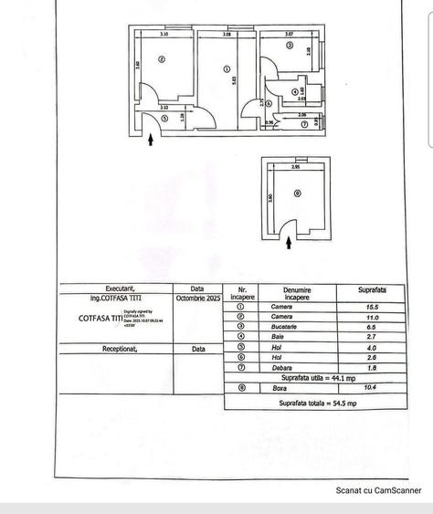 Apartament cu 2 camere în Ultracentral