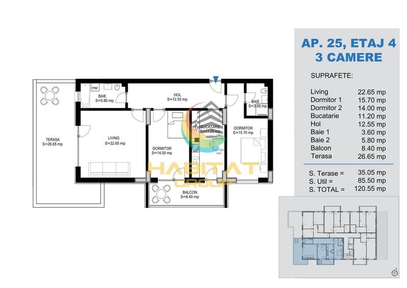 Apartament cu 3 camere decomandat în Theodor Pallady