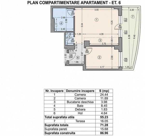 Apartament 2 camere 55mp | 0 comision | Diamond Residence Pipera | Pis - 3