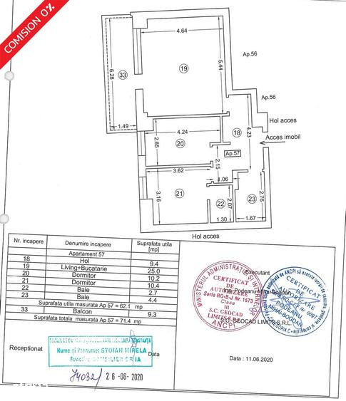 Apartament cu 3 camere în Nord
