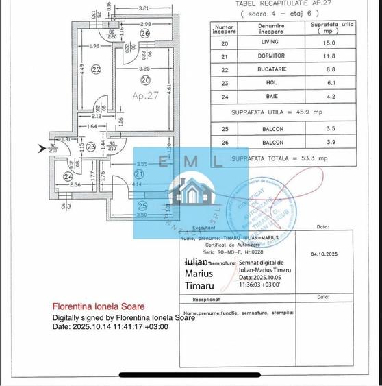 Apartament cu 2 camere decomandat în Chiajna