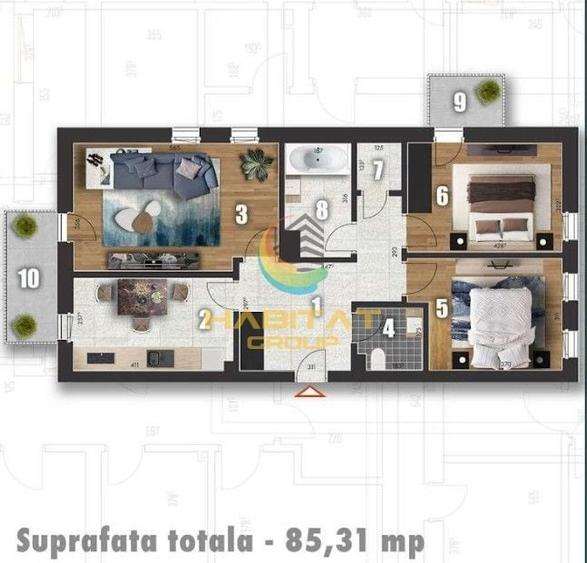 Apartament 3 camere 2 bai 85 mp la 4 minute de Stb - 2