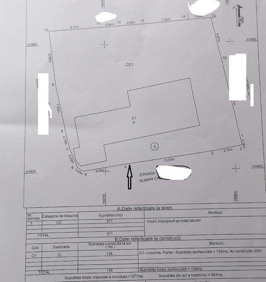 Casă cu 3 camere cu Teren 571 Mp în Sud