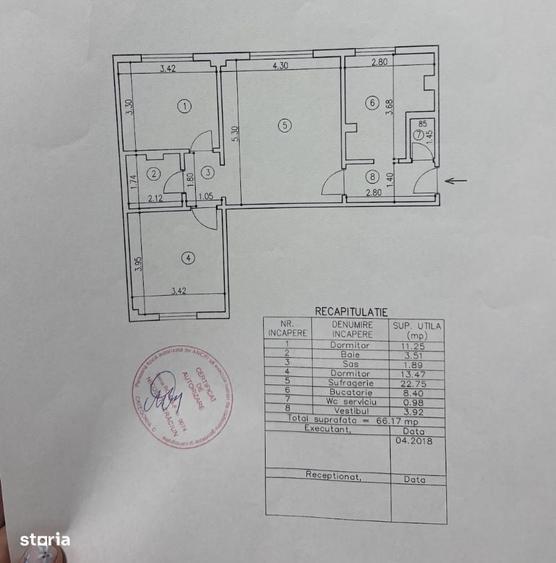 Apartament cu 3 camere în Tudor Vladimirescu