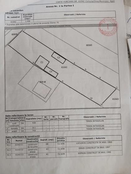Casă cu 3 camere cu Teren 7490 Mp în Agăș