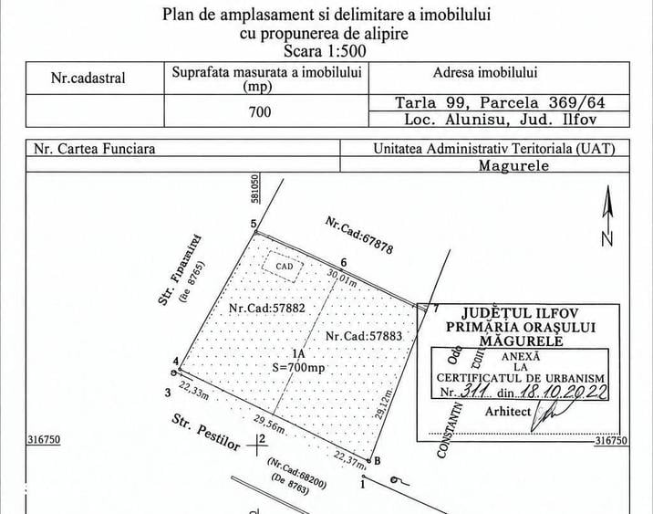 Teren intravilan 700 mp la asfalt in Orasul Magurele - 7