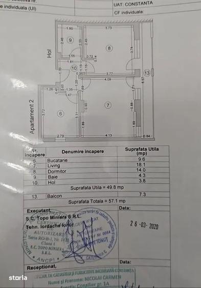 Apartament cu 2 camere decomandat în Central