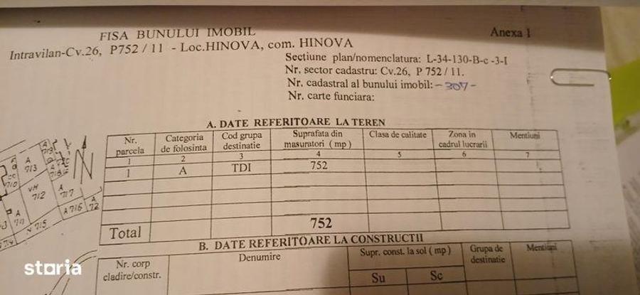 Teren de 752 mp, în Hinova