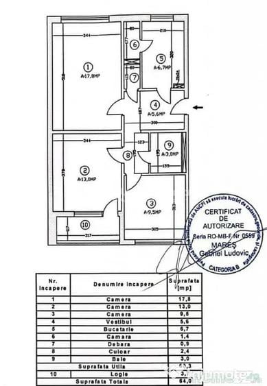 Apartament cu 3 camere decomandat în Alexandriei