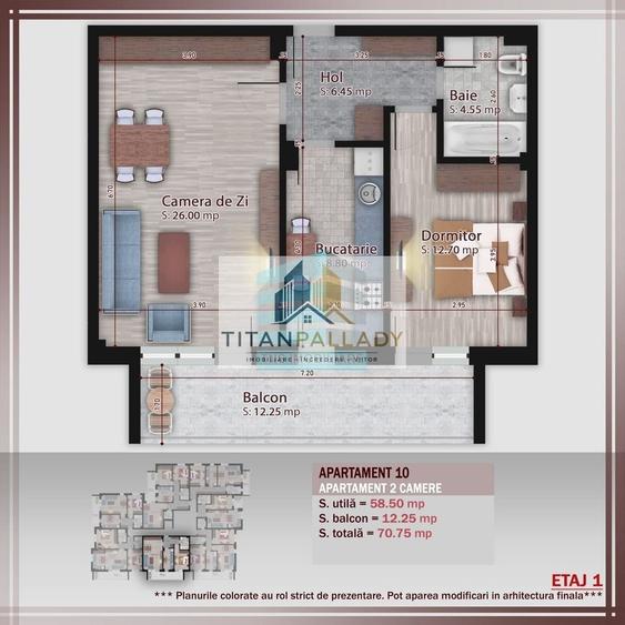 Apartament cu 2 camere decomandat în Theodor Pallady