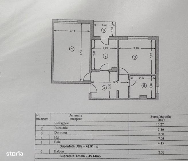 Apartament cu 2 camere decomandat în Central