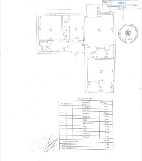 Apartament cu 3 camere semidecomandat, mobilat în Buzaului