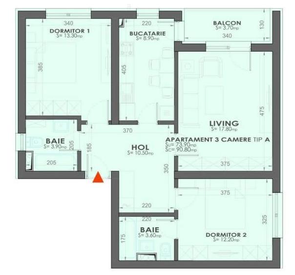 Apartament cu 3 camere în Drumul Taberei
