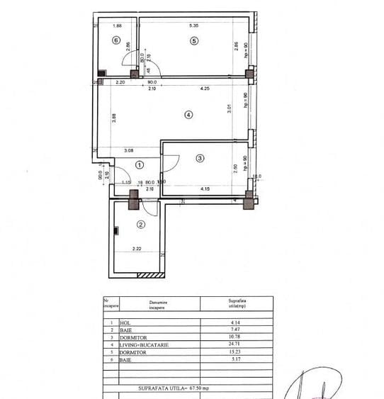 Apartament cu 3 camere semidecomandat, mobilat în Mănăștur