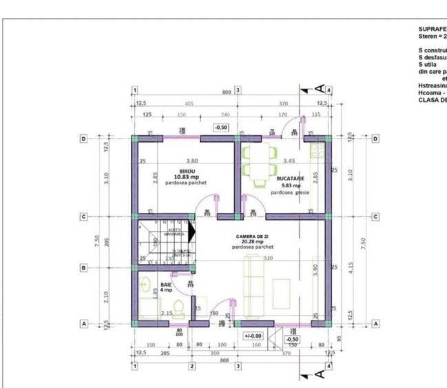 Casă cu 4 camere cu Teren 150 Mp în Central