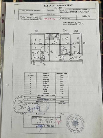 Apartament cu 3 camere semidecomandat în Breaza