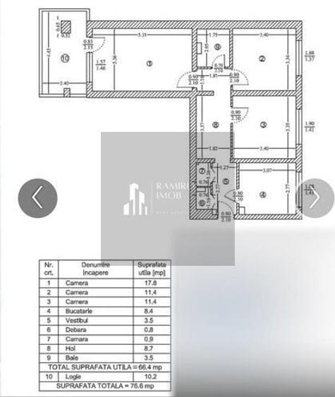 Apartament cu 3 camere decomandat, mobilat în Pantelimon