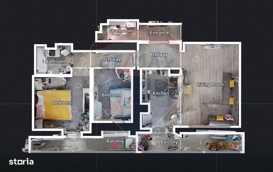 Apartament cu 3 camere în Republicii
