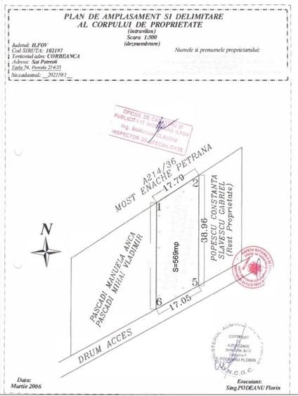 Teren Construcții intravilan de 570 mp, în Corbeanca
