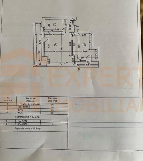 Apartament cu 2 camere semidecomandat în Central