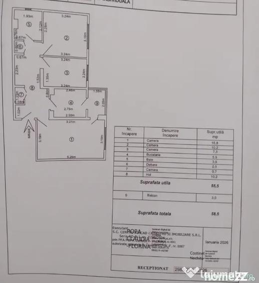 Apartament cu 3 camere decomandat în Micro 21