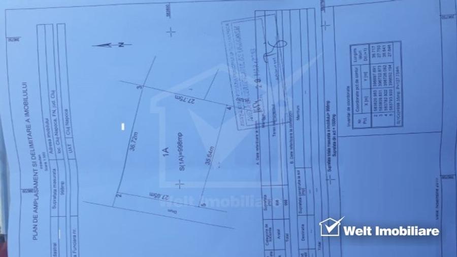 Teren Construcții intravilan de 1000 mp, în Borhanci