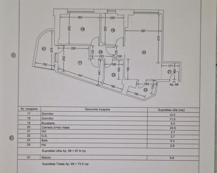 Apartament cu 3 camere decomandat în Tomis Nord