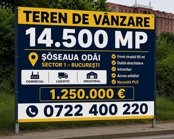 Teren Construcții intravilan de 14500 mp, în Nord