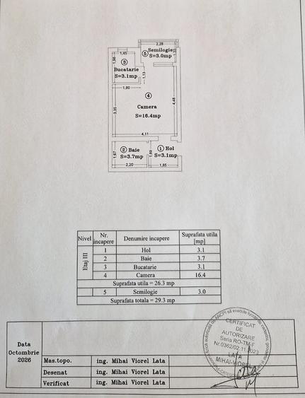 Garsonieră semidecomandată în Bălcescu