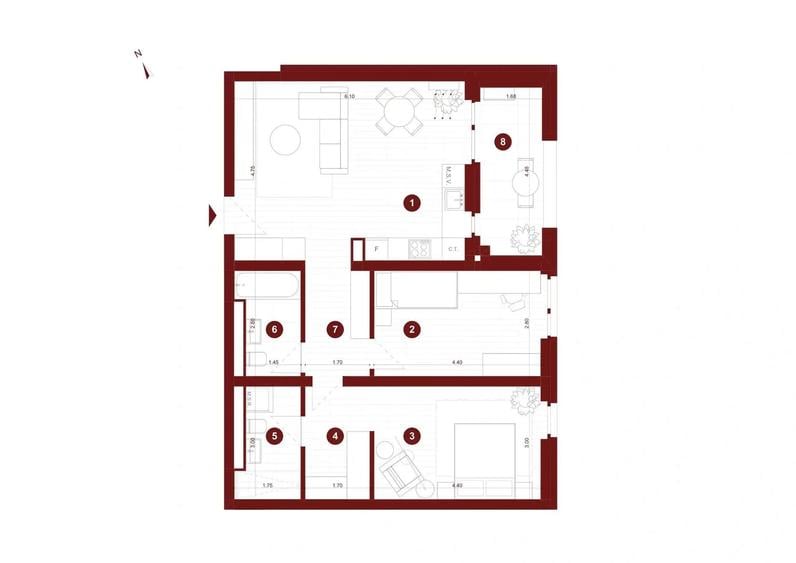 Apartament cu 3 camere în Vladimirescu