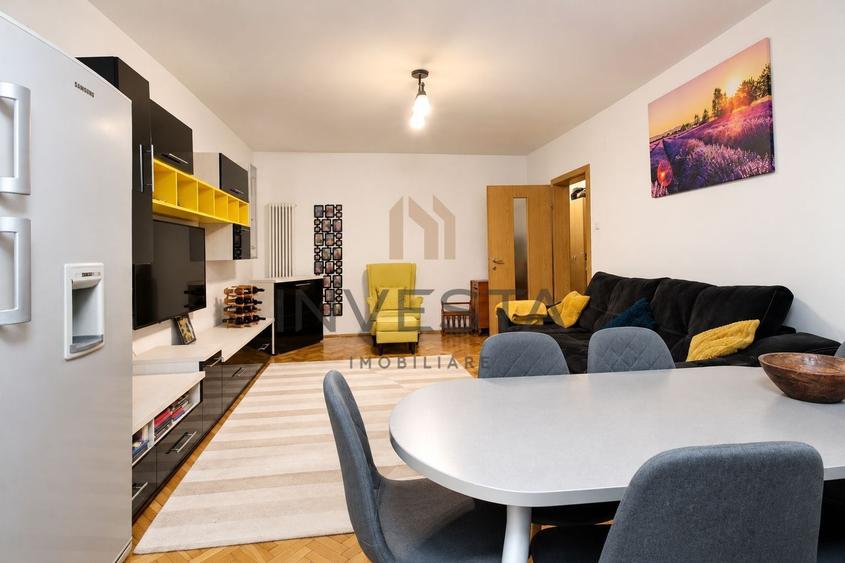 Apartament cu 3 camere semidecomandat, mobilat în Plopilor