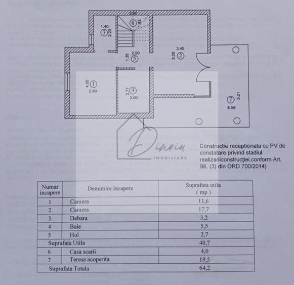 Casă individuală cu 3 camere cu Teren 300 Mp în Central